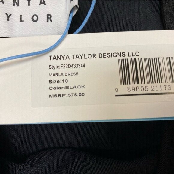 Tanya Taylor sz 10 dress Marla Ruched Maxi Gown Black Designer Luxury Goth - Picture 7 of 9
